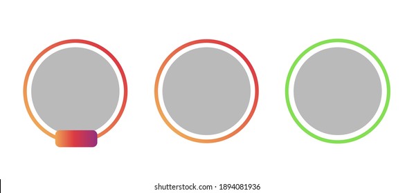 Blank avatar round frame set on white background