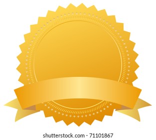 Blank award medal with ribbon