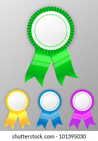 Blank award medal with ribbon. Vector illustration.