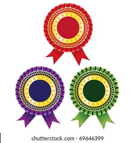 Blank award ribbon rosettes set. vector illustration