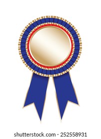 Blank award rosette with ribbon