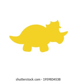 Blank baby dinosaur silhouette for add cute text for kids. Isolated on background.