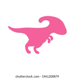 Blank baby dinosaur silhouette for add cute text for kids. Isolated on background.