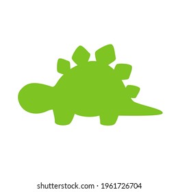 Blank baby dinosaur silhouette for add cute text for kids. Isolated on background.