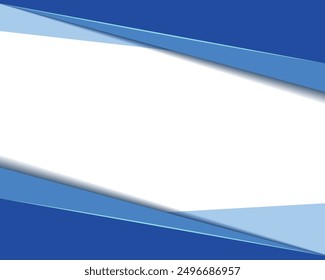Fondo en blanco con marco geométrico azul abstracto