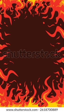 Blank background of burning flames