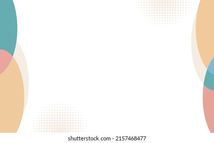 Blank background with colorful round frame and halftone. Editable design template. Suitable for cover, backdrop, card, presentation, photo booth, and promotion media.