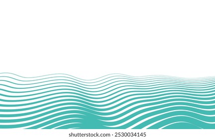 Blank background of curved blue waves