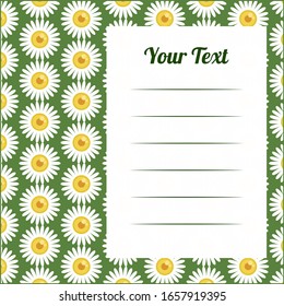 blank with a background of daisies to use. vector graphics
