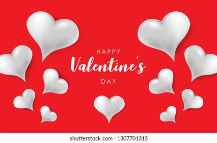 Blank background decorated with hearts. Vector illustration