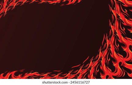 Blank background with flame decoration