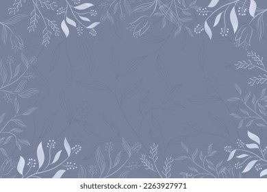Blank background with floral frame abstract for wallpaper, card greeting, poster, design, cover, invitation. dark color
