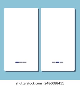 Blank background for mobile app on a blue background. Simple minimalistic screen design