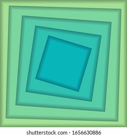 Blank background with simple rectangle paperart style in fresh color.