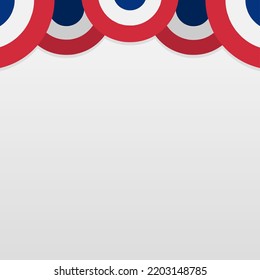 blank background template with blue, white, and red ornaments suitable for state events