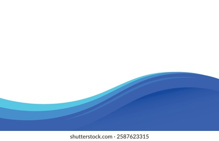 Blank background wavy blue border