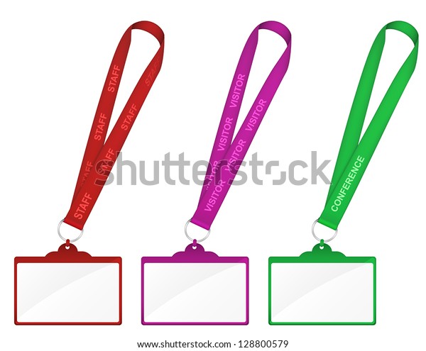 Blank Badge Name Tag Holder Stock Vector (Royalty Free) 128800579