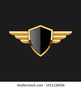 Blank Badge Shield Crest Label Armor Luxury Gold Design Element Template for logo background Card Invitations Decoration Element