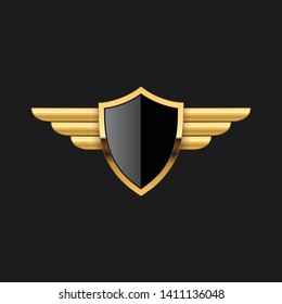 Blank Badge Shield Crest Label Armor Luxury Gold Design Element Template for logo background Card Invitations Decoration Element