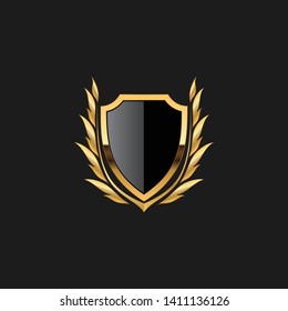 Blank Badge Shield Crest Label Armor Luxury Gold Design Element Template for logo background Card Invitations Decoration Element