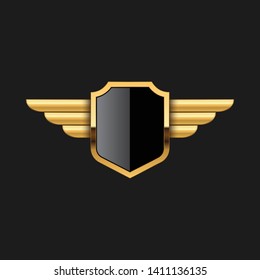 Blank Badge Shield Crest Label Armor Luxury Gold Design Element Template for logo background Card Invitations Decoration Element