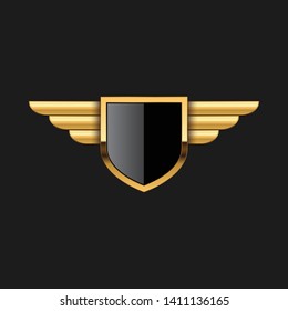 Blank Badge Shield Crest Label Armor Luxury Gold Design Element Template for logo background Card Invitations Decoration Element