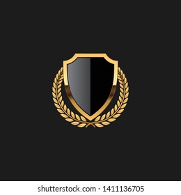Blank Badge Shield Crest Label Armor Luxury Gold Design Element Template for logo background Card Invitations Decoration Element
