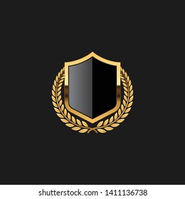 Blank Badge Shield Crest Label Armor Luxury Gold Design Element Template For Logo Background Card Invitations Decoration Element
