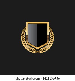 Blank Badge Shield Crest Label Armor Luxury Gold Design Element Template for logo background Card Invitations Decoration Element
