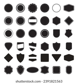 Blank Badges Set Flat Vector