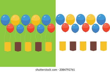 Blank Balloons Shape vector For Text banner Design