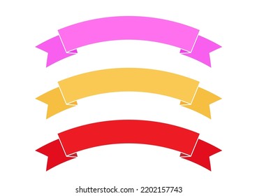 Blank banderole in three different colors,
Vector illustration isolated on white background
