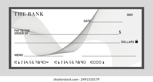 Vector de Plantilla de cheque bancario en blanco