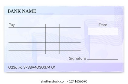 Blank Bank Cheque Empty Vector Pay Stock Vector (Royalty Free ...