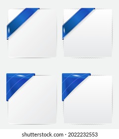 blank banner with blue color ribbon