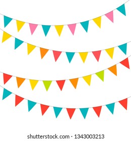 Blank banner, bunting or swag templates for scrapbooking parties, spring, Easter, birthday