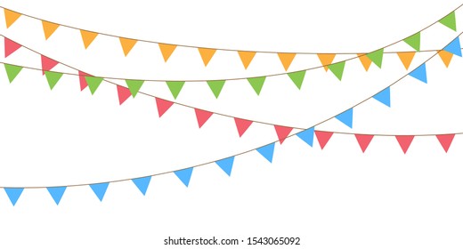 Blank-Banner, Banner- oder Swag-Vorlagen für Scrapbooking-Partys, Frühjahr, Ostern, Babyduschen und -Verkäufe auf transparentem Hintergrund, im Vektorillustration-Format