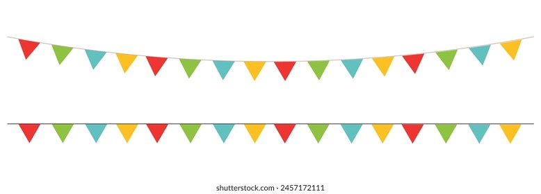 Blank banner, bunting or swag templates for scrapbooking parties, spring, Easter, baby showers and sales, on transparent background, in vector format