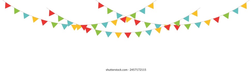 Leere Banner-, Bunten- oder Swag-Vorlagen für Scrapbooking-Partys, Frühling, Ostern, Babyduschen und -verkauf, auf durchsichtigem Hintergrund, in Vektorgrafik-Format