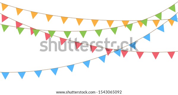 Blank Banner Bunting Swag Templates Scrapbooking Stock Vector (Royalty ...