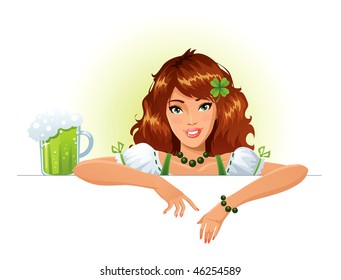 Banner en blanco con el lindo Día de San Patricio