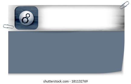 blank banner with dark texture and cogwheels