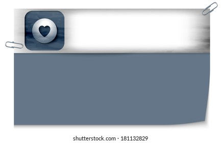 blank banner with dark texture and heart