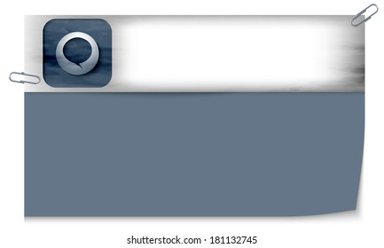 blank banner with dark texture and speech bubble