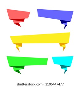 Blank banner design templates. Vector set of different flat style banners isolated on white.