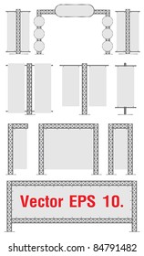 Blank banner display Stands advertising. vector set isolated on white background for design work