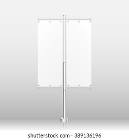 Blank Banner Flag Can Be Used For Your Advertising. illustration