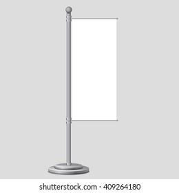 Blank Banner Flag Isolated on White Background. Vector illustration