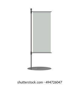 Blank Banner Flag Isolated on White Background. Vector illustration