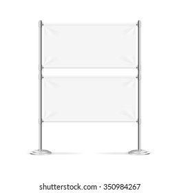 Blank Banner Flag White Horizontal. Vector illustration